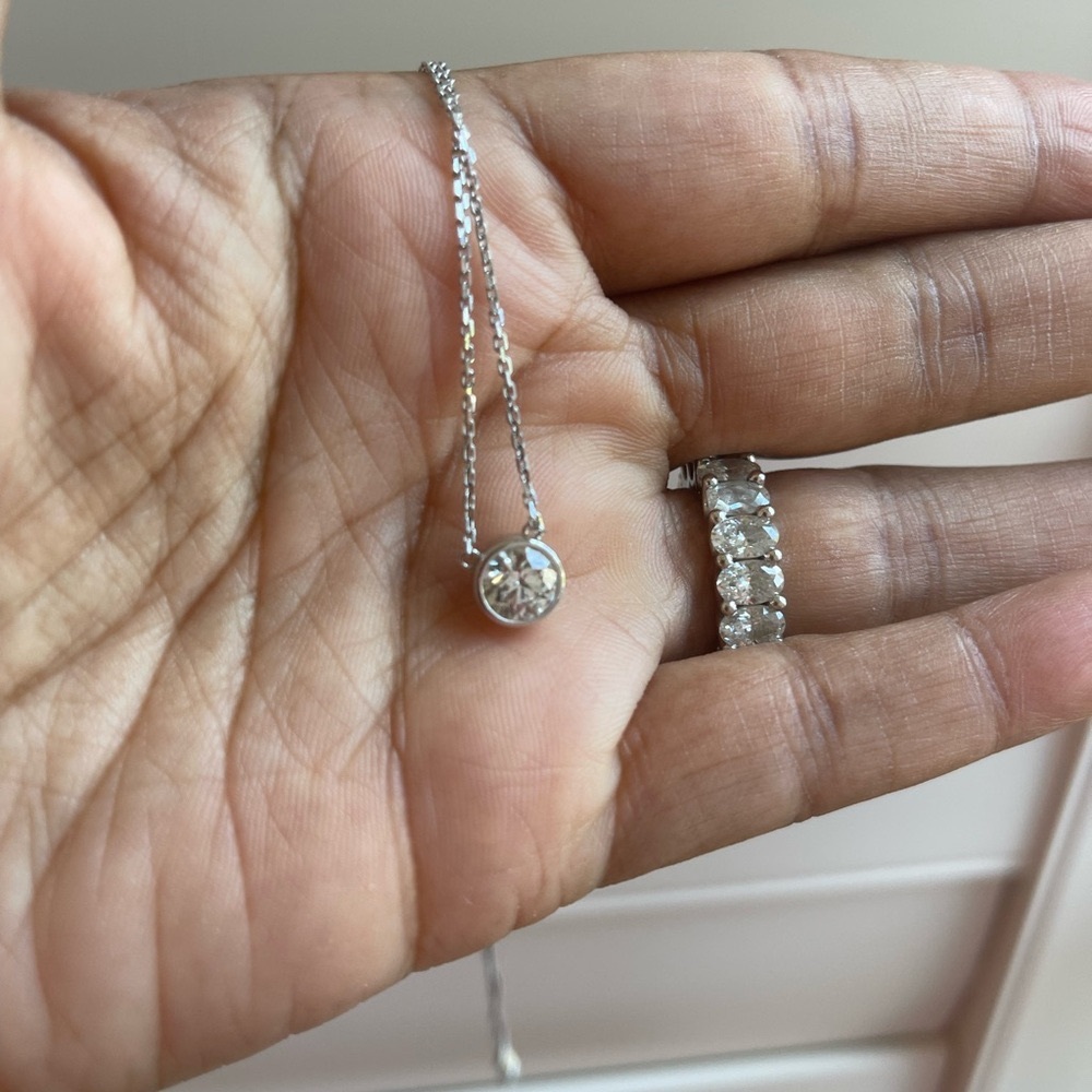 Certified Lab diamond solitaire necklace -1 carat